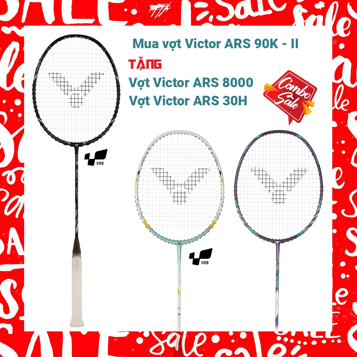Combo mua vợt cầu lông Victor ARS 90K II tặng vợt Victor ARS 8000   vợt Victor ARS 30H