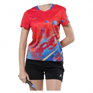 Áo cầu lông Kaiwin Forehand nữ - Đỏ chính hãng