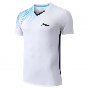Áo cầu lông Lining 3173 nữ - Trắng xanh