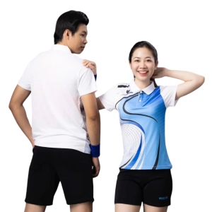 Áo cầu lông Victec AVT22 nữ - Trắng xanh