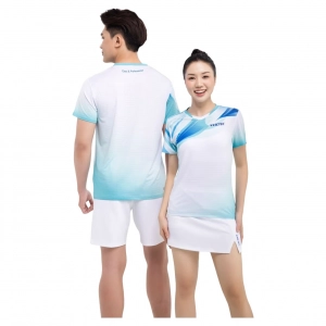 Áo cầu lông Victec PLV-254 Nam - Trắng xanh ngọc