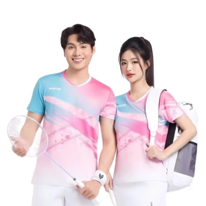 Áo cầu lông Victec PLV252 nam - Trắng hồng