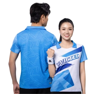 Áo cầu lông Victec Twist BAV01 nam - Xanh nhạt