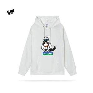 Áo hoodie lót bông Yonex hình mèo - Trắng
