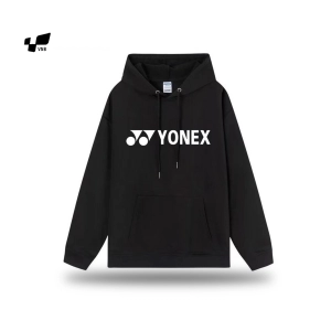 Áo hoodie lót bông Yonex logo chữ - Đen