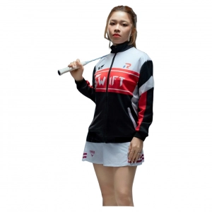 Áo khoác cầu lông Taro TR025-AK01 nữ - Trắng đen chính hãng