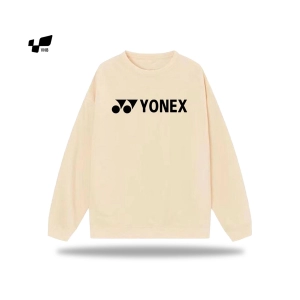 Áo nỉ lót bông tay dài Yonex logo chữ - Be