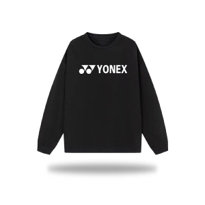 Áo nỉ lót bông tay dài Yonex logo chữ - Đen