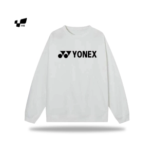 Áo nỉ lót bông tay dài Yonex logo chữ - Trắng