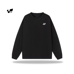 Áo nỉ tay dài Yonex logo nhỏ  - Đen