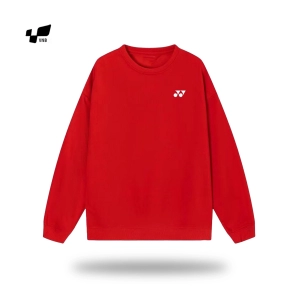 Áo nỉ tay dài Yonex logo nhỏ  - Đỏ