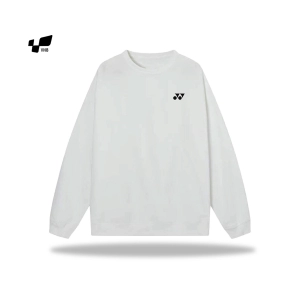 Áo nỉ lót bông tay dài Yonex logo nhỏ - Trắng