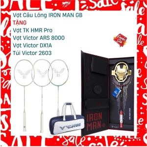 Combo Mua Combo Vợt Cầu Lông IRON MAN GB Tặng Vợt TK HMR Pro + Vợt Victor ARS 8000 + Vợt Victor DX1A + Túi Victor 2603