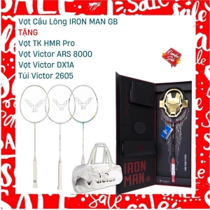 Combo Mua Combo Vợt Cầu Lông IRON MAN GB Tặng Vợt TK HMR Pro + Vợt Victor ARS 8000 + Vợt Victor DX1A + Túi Victor 2605