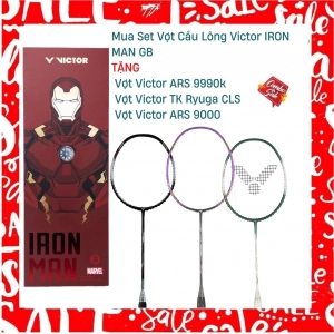 Combo Mua Set Vợt Cầu Lông Victor IRON MAN GB Tặng Vợt Victor ARS 9990K + Vợt Victor ARS 9000 + Vợt Victor TK Ryuga CLS