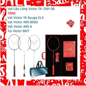 Combo Mua Set Vợt Cầu Lông Victor TK-CNY GB Tặng Vợt Victor ARS 8000 + Vợt Victor ARS A + Vợt Victor TK Ryuga CLS + Túi Victor 6617