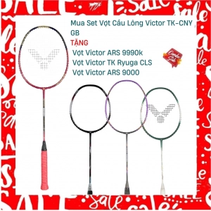 Combo Mua Set Vợt Cầu Lông Victor TK-CNY GB Tặng Vợt Victor ARS 9990K + Vợt Victor ARS 9000 + Vợt Victor TK Ryuga CLS