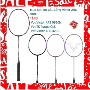 Combo Mua Vợt Cầu Lông Victor ARS 100X Tặng Vợt Victor ARS 9990K + Vợt Victor TK Ryuga CLS + Vợt Victor ARS 3200