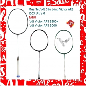 Combo Mua Vợt Cầu Lông Victor ARS 100X Ultra G Tặng Vợt Victor ARS 9990K + Vợt Victor ARS 9000