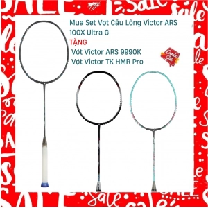 Combo Mua Vợt Cầu Lông Victor ARS 100X Ultra G Tặng Vợt Victor ARS 9990K + Vợt Victor TK HMR Pro