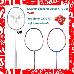 Combo mua vợt cầu lông Victor ARS 90F tặng vợt Victor DX7777   vợt Kawasaki 65