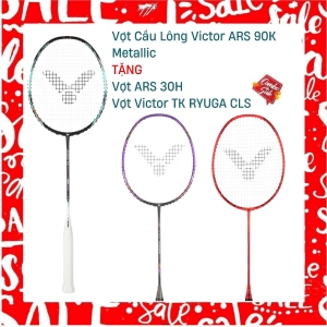 Combo Mua Vợt Cầu Lông Victor ARS 90K Metallic Tặng Vợt ARS 30H + Vợt Victor TK Ryuga CLS