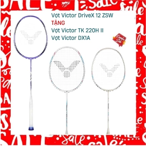 Combo mua vợt cầu lông Victor DriveX 12 ZSW tặng vợt Victor DX1A + vợt Victor TK 220H II