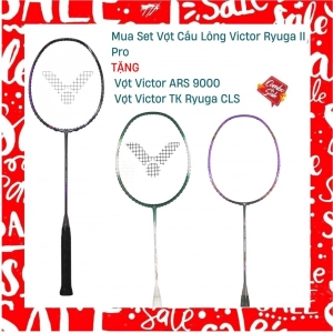 Combo Mua Vợt Cầu Lông Victor Ryuga II Pro Tặng Vợt Victor ARS 9000 +  Vợt Victor TK Ryuga CLS