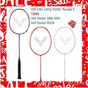 Combo Mua Vợt Cầu Lông Victor Ryuga II Tặng Vợt Victor ARS 30H + Vợt Victor DX1A