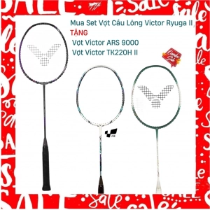 Combo Mua Vợt Cầu Lông Victor Ryuga II Tặng Vợt Victor Auraspeed 9000 + Vợt Victor TK220H II