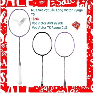 Combo Mua Vợt Cầu Lông Victor Ryuga II TD Tặng Vợt Victor ARS 9990K + Vợt Victor TK Ryuga CLS