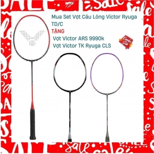 Combo Mua Vợt Cầu Lông Victor Ryuga TD/C Tặng Vợt Victor ARS 9990K + Vợt Victor TK Ryuga CLS