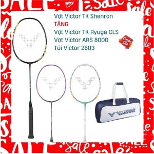 Combo Mua Vợt Cầu Lông Victor TK Shenron Tặng Vợt Victor TK Ryuga CLS + Vợt Victor ARS 8000 + Túi Victor 2603