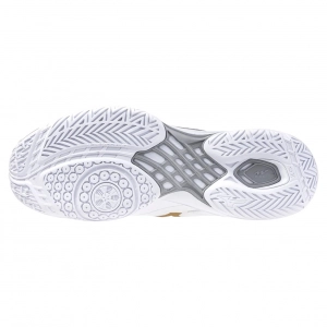 Giày cầu lông Mizuno Wave Claw 3 - Trắng vàng bạc chính hãng (71GA244341)