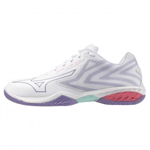 Giày cầu lông Mizuno Wave Claw EL 2 - Trắng tím hồng chính hãng (71GA258368)