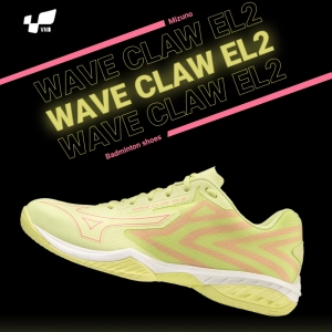 Giày cầu lông Mizuno Wave Claw EL 2 - Vàng hồng trắng chính hãng (71GA228023)	