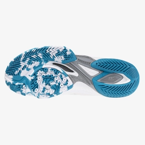 Giày cầu lông Mizuno Wave Claw Neo 2 - Trắng xanh chính hãng (71GA227020)
