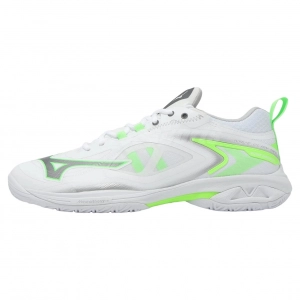 Giày cầu lông Mizuno Wave Claw Neo 3 - Trắng xanh neon chính hãng (71GA247321)