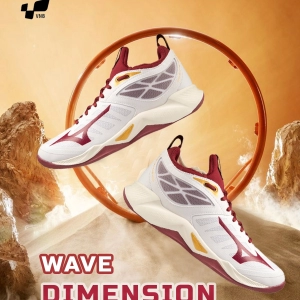 Giày cầu lông Mizuno Wave Dimension - Trắng đỏ chính hãng (V1GA224045)	
