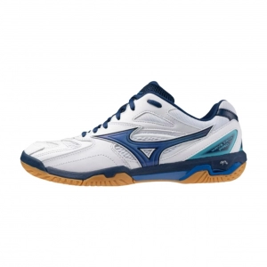 Giày cầu lông Mizuno Wave Fang Pro - Trắng xanh chính hãng (71GA210062)