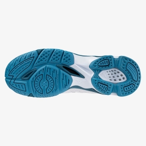 Giày cầu lông Mizuno Wave Voltage - Trắng xanh biển chính hãng (V1GA216086)	