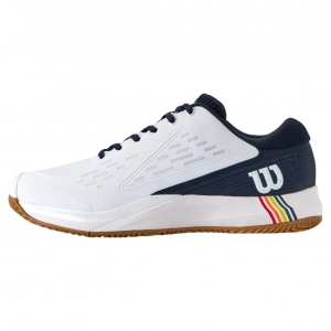 Giày pickleball Wilson Rush Pro Ace Rg Omni - White/Navy Blazer/Gum1a  (Mã JP)
