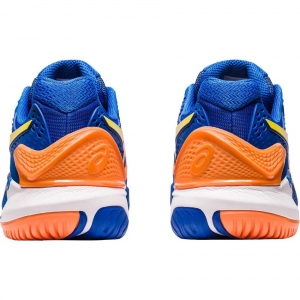Giày Tennis Asics Gel Resolution 9 Steel Blue/Orange chính hãng (1041A384.960)