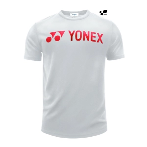 Áo cầu lông Yonex RM 1007 trắng chữ đỏ chính hãng