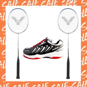 Combo mua vợt cầu lông Victor Auraspeed 9 tặng vợt Victor Auraspeed 9   Giày Kawasaki 165 đen trắng