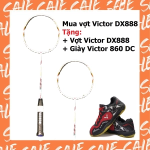 Combo mua vợt cầu lông Victor DX888 tặng vợt Victor DX888   Giày Victor 860 DC