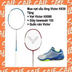 Combo mua vợt cầu lông Victor HX30 tặng vợt Victor HX080   giày kawasaki 153   quấn cán Victor