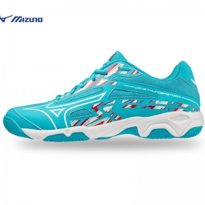 Giày cầu lông Mizuno Wave Thunderstorm - Xanh trắng chính hãng