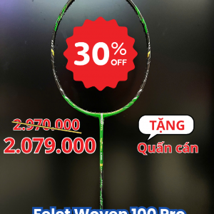Vợt cầu lông Felet Woven 100 Pro (Black/Green) chính hãng