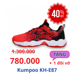 Giày cầu lông Kumpoo KH-E87 đỏ cam chính hãng - Size: 41